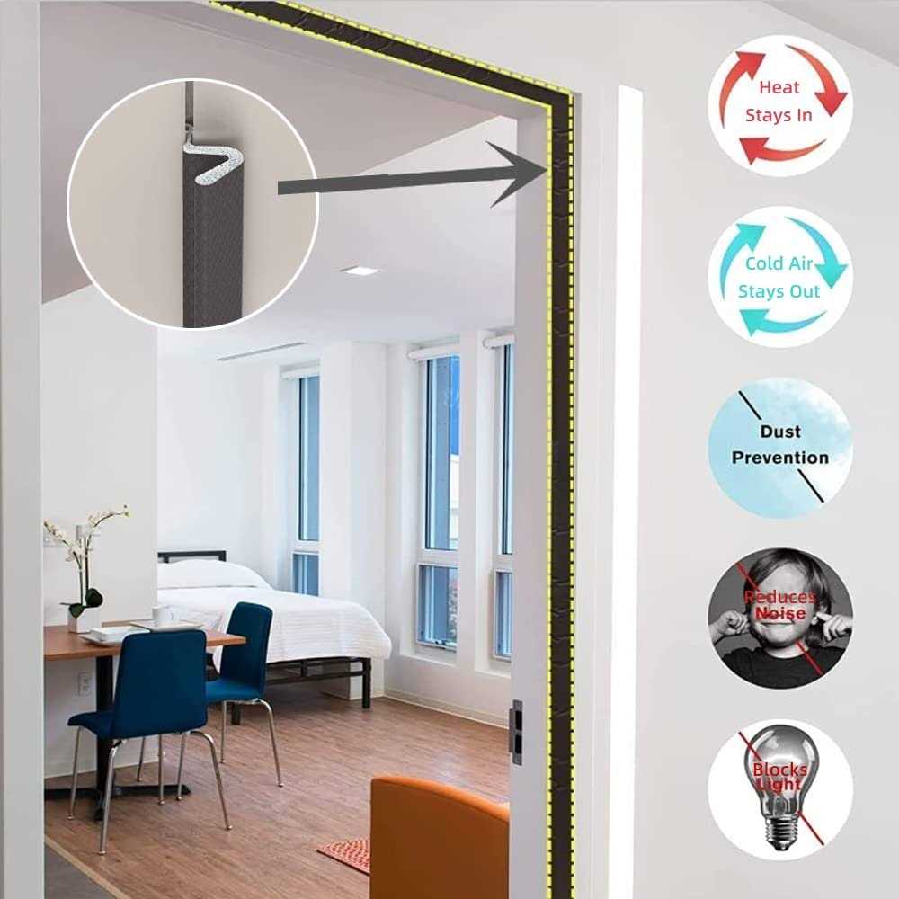 ESUFEIR Door Weather Stripping Door Seal Strip,Kerf Weather Stripping for Doors Soundproofing,QFoam Door Insulation Strip Weatherstripping - Cheap Fitting