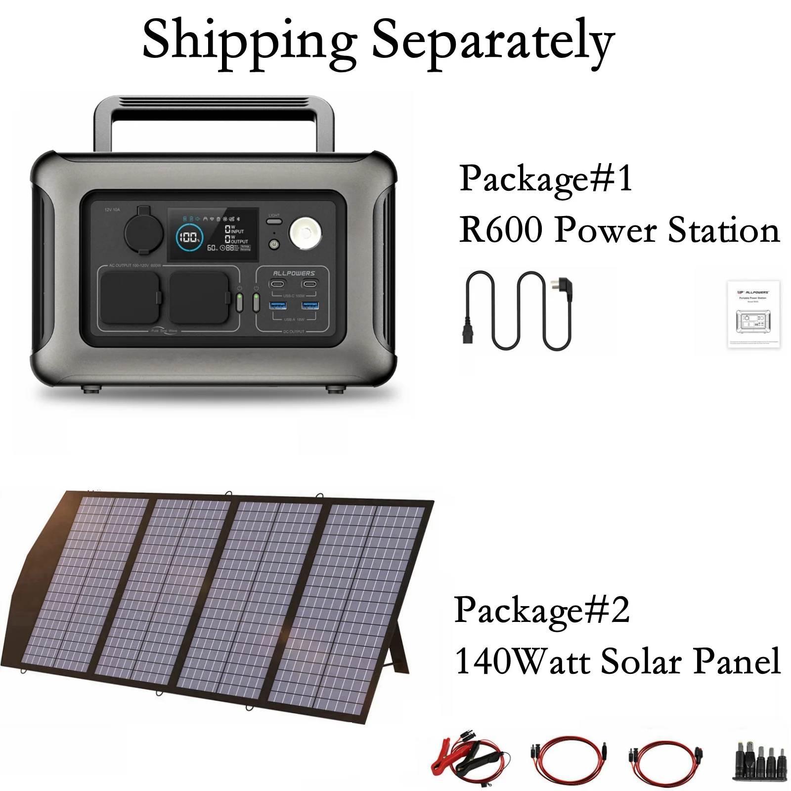 ALLPOWERS R600 Portable Power Station 600W, 299Wh LiFePO4 Battery, Wireless Charging, Solar Generator for Camping Home Emergency off-Grid - Cheap Fitting