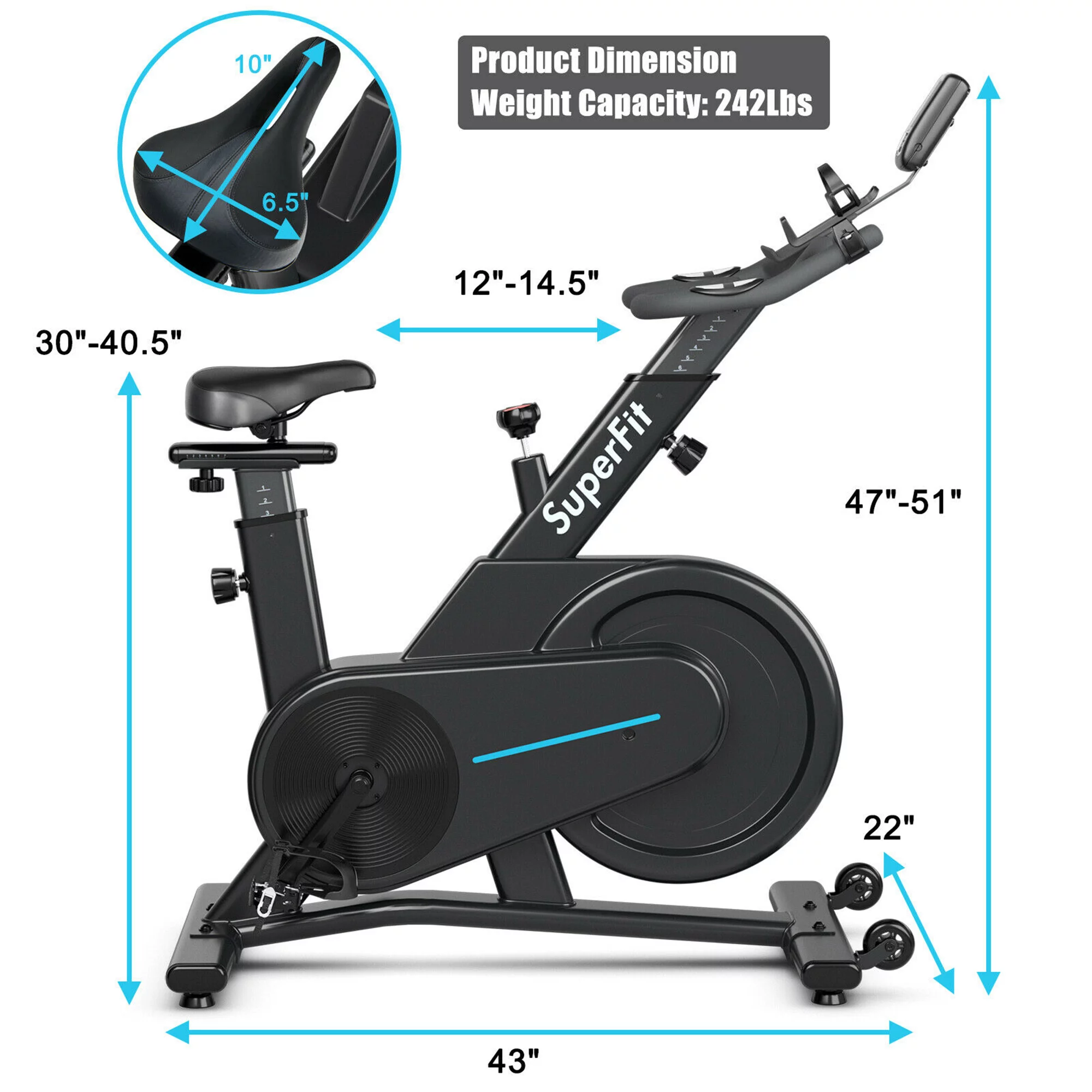 Gymax Magnetic Exercise Gym Bike Indoor Cycling Bike w/Adjustable Seat Handle - Cheap Fitting
