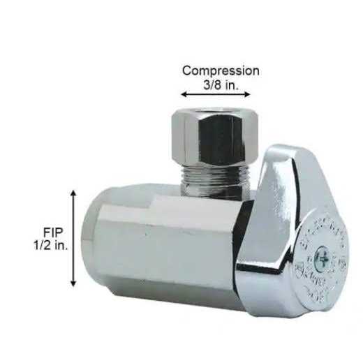 Brasscraft 1/2 in. FPT x 3/8 in. Brass Shut-Off Valve - Cheap Fitting