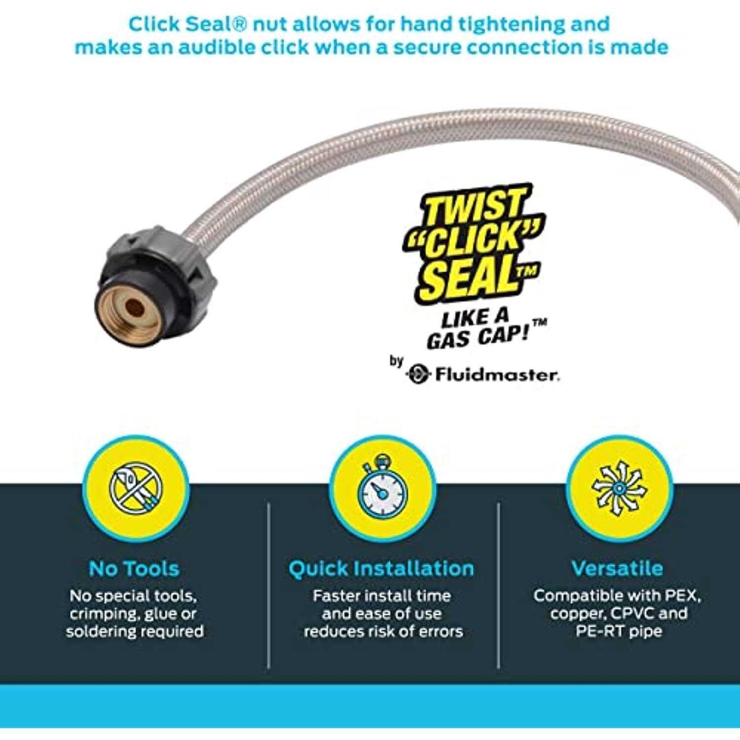 Sharkbite 24657A Faucet Connector Hose 1/2 Inch x 1/2 Inch x 20 Inch - Cheap Fitting