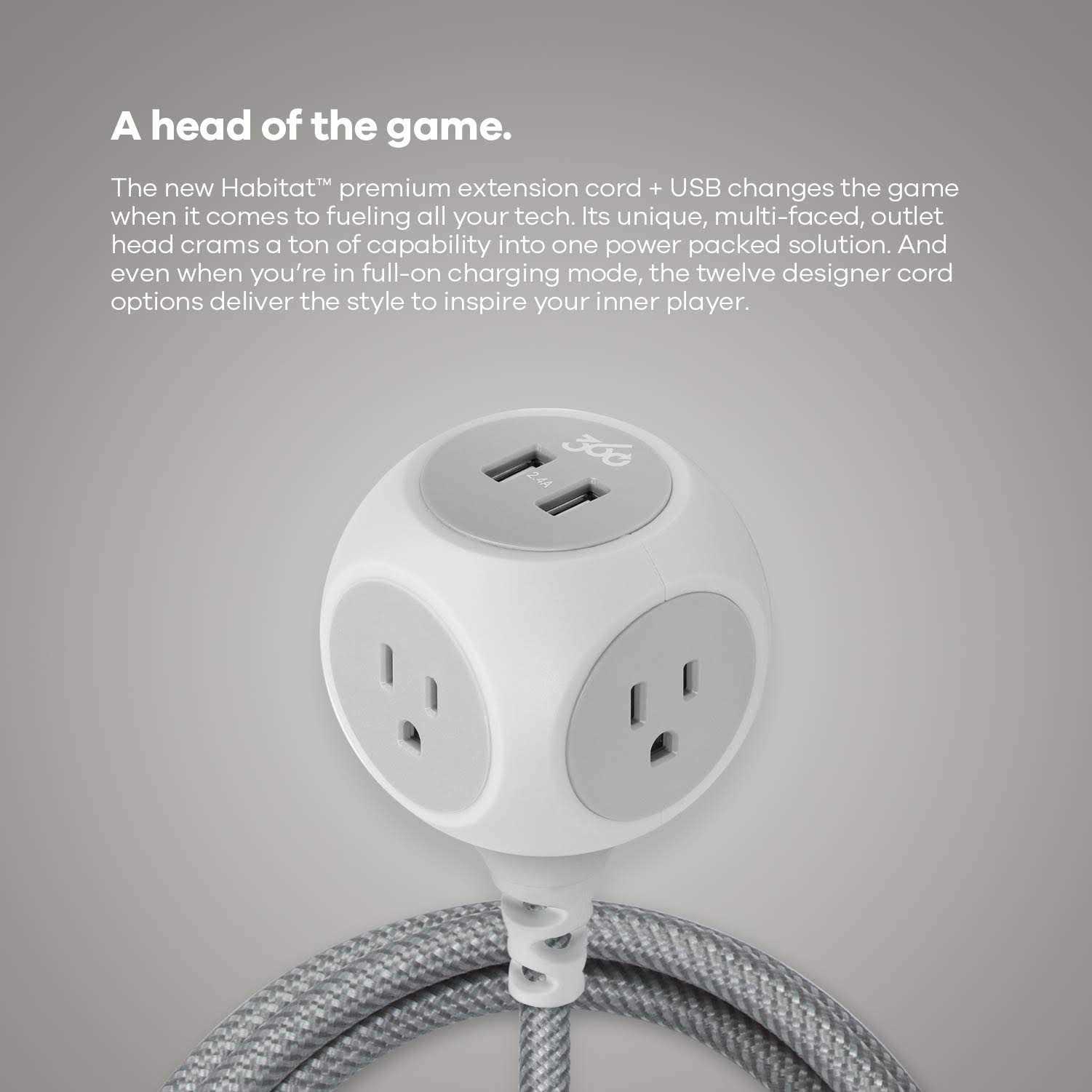 360 Electrical Habitat Extension Cord USB - Cheap Fitting