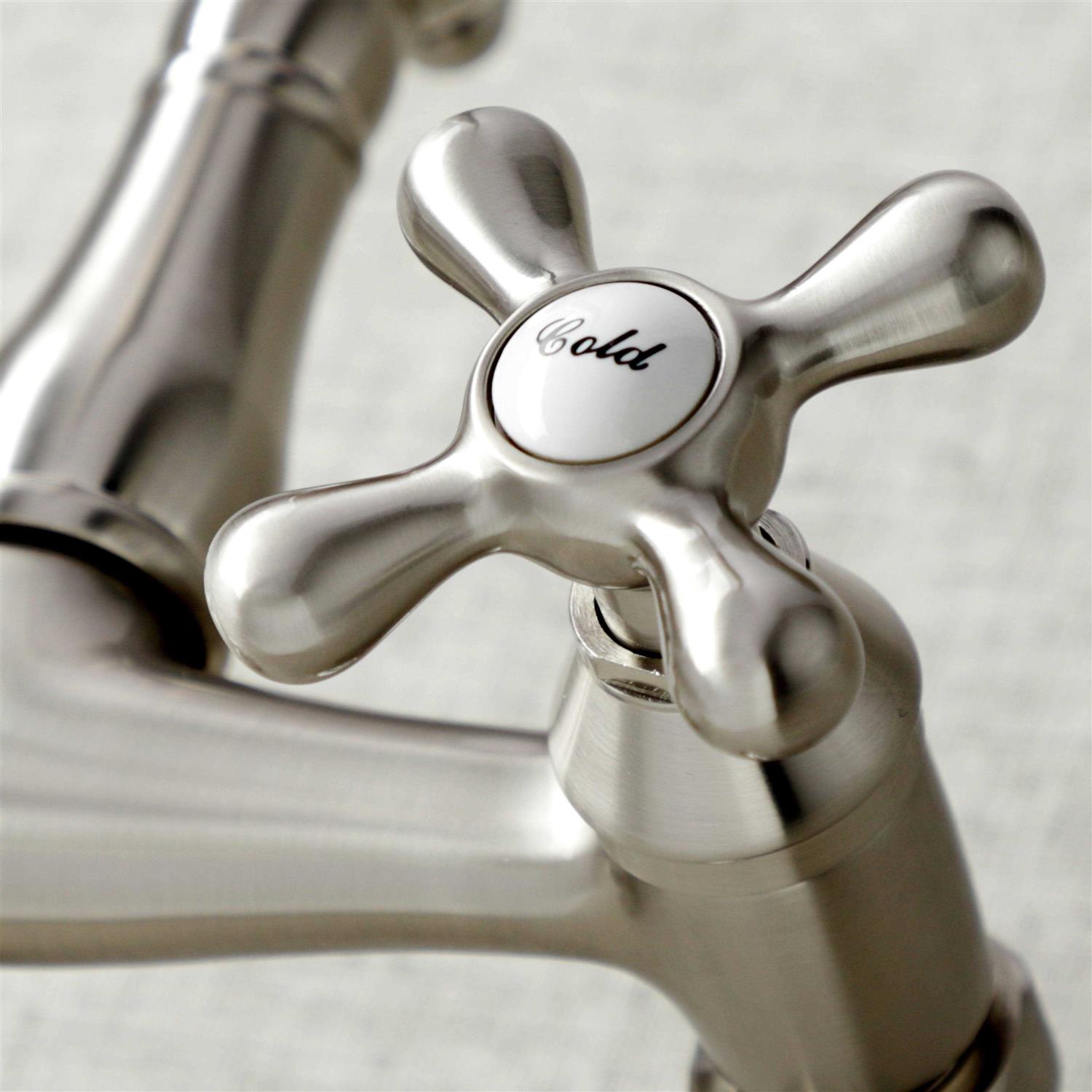 Kingston Brass KS3227AX Vintage 6 Adjustable Center Wall Mount Kitchen Faucet - Cheap Fitting