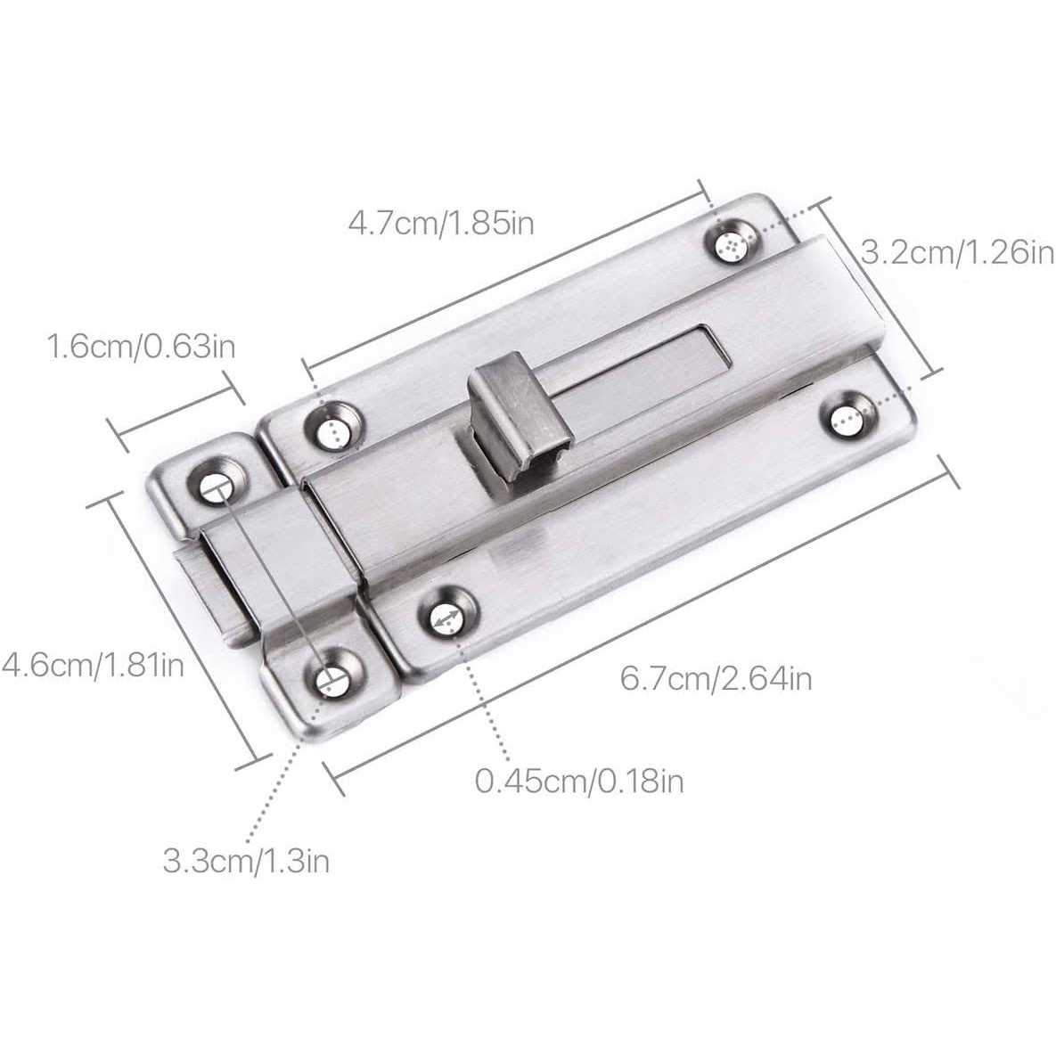 Door Bolts 2 Pieces Stainless Steel Latch Sliding Door Lock - Cheap Fitting