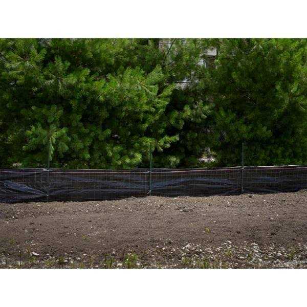 Mutual Industries 100 ft. Black Wire Backed Silt Fence - Cheap Fitting
