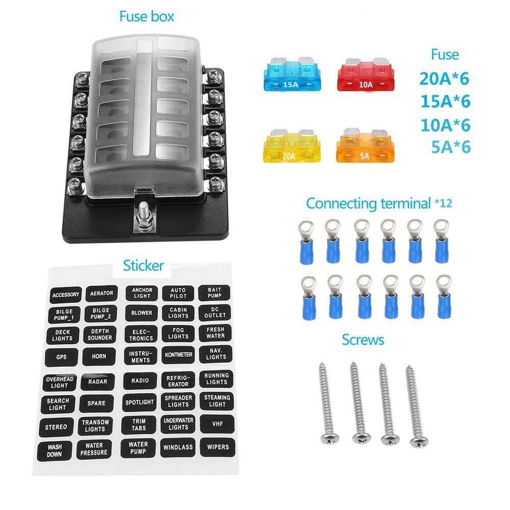 Blade Fuse Block Box Holder 12 Way with LED Indicator for Blown Fuse Suitable for Automotive Marine Boats Weiruixin - Cheap Fitting