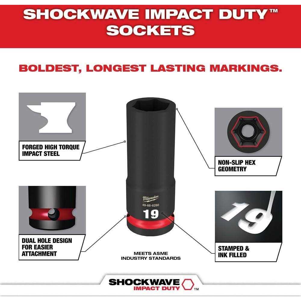 Milwaukee 49-66-7007 14pc SHOCKWAVE Impact 3/8 Drive Metric 6 Point Socket Set - Cheap Fitting