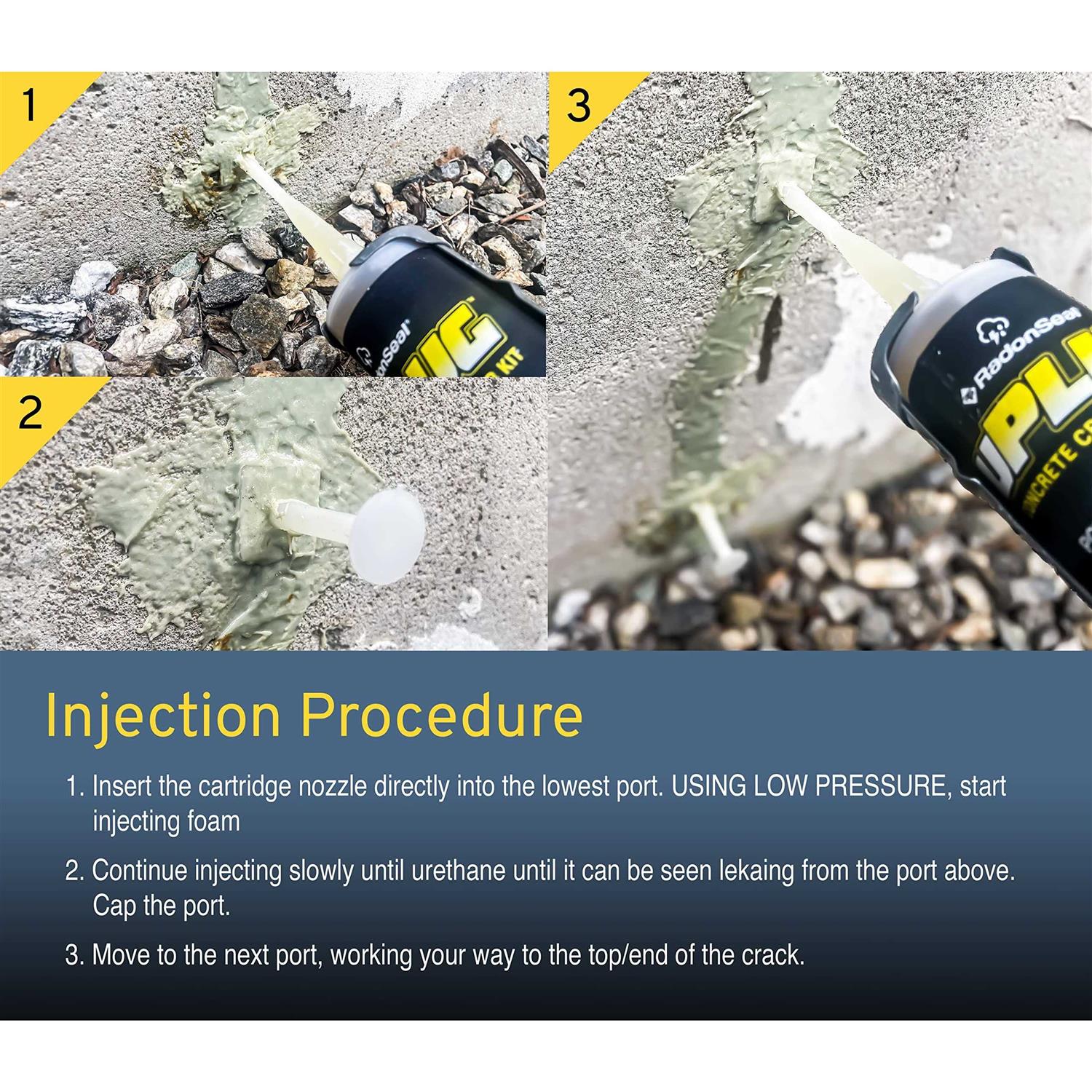 uPlug Concrete Foundation Crack Repair Kit. Repair Leaking Basement & Foundation Wall Cracks & Seams - Cheap Fitting