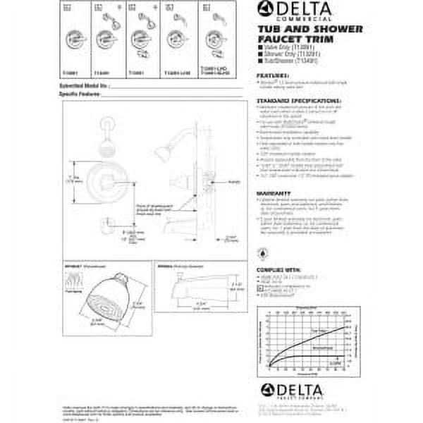 Delta Monitor,13 Series Valve Trim Only T13091 - Cheap Fitting