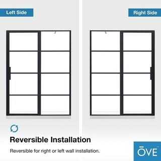 Ove Decors Milano 60 in. x 78.75 in. Framed Fixed Shower Door in Black with Handle MILANO-60ABLKSD - Cheap Fitting