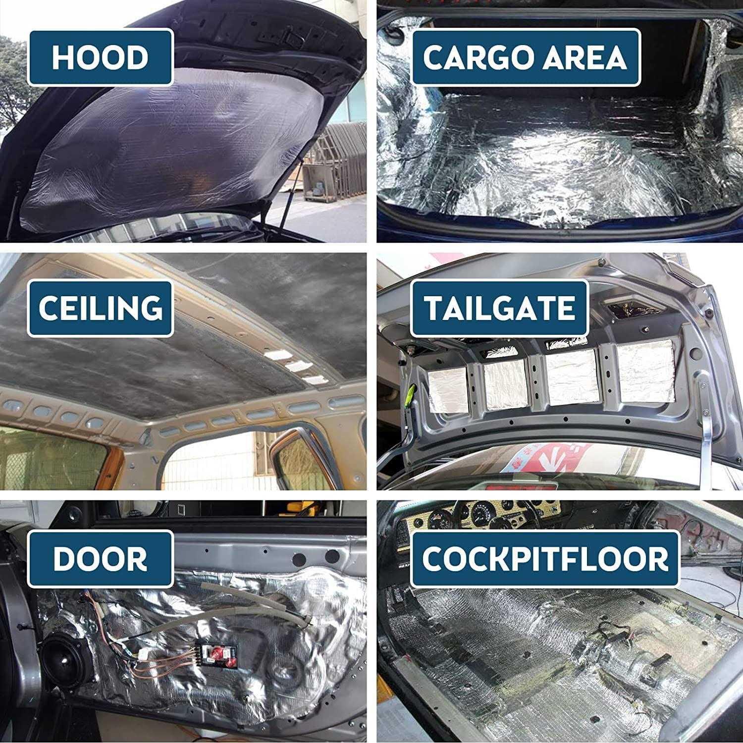 EAST FOREST 276mil Aluminum Foil Heat Shield Mat Sound Deadener Mat Noise & Heat Insulation Moistureproof Waterproof for Car - Cheap Fitting