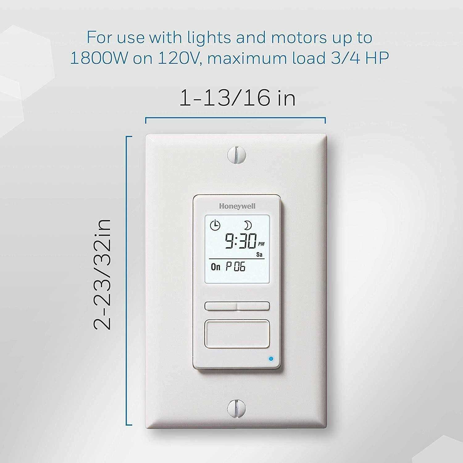 Honeywell Home Rpls740b1008 Econoswitch 7-Day Programmable Light Switch Timer - Cheap Fitting
