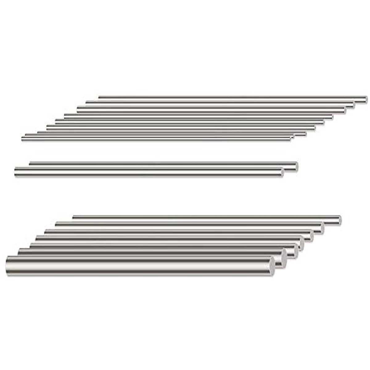 Glarks 18pcs Stainless Steel Solid Round Rod Lathe Bar Stock Assorted for Diy Craft Tool - Cheap Fitting
