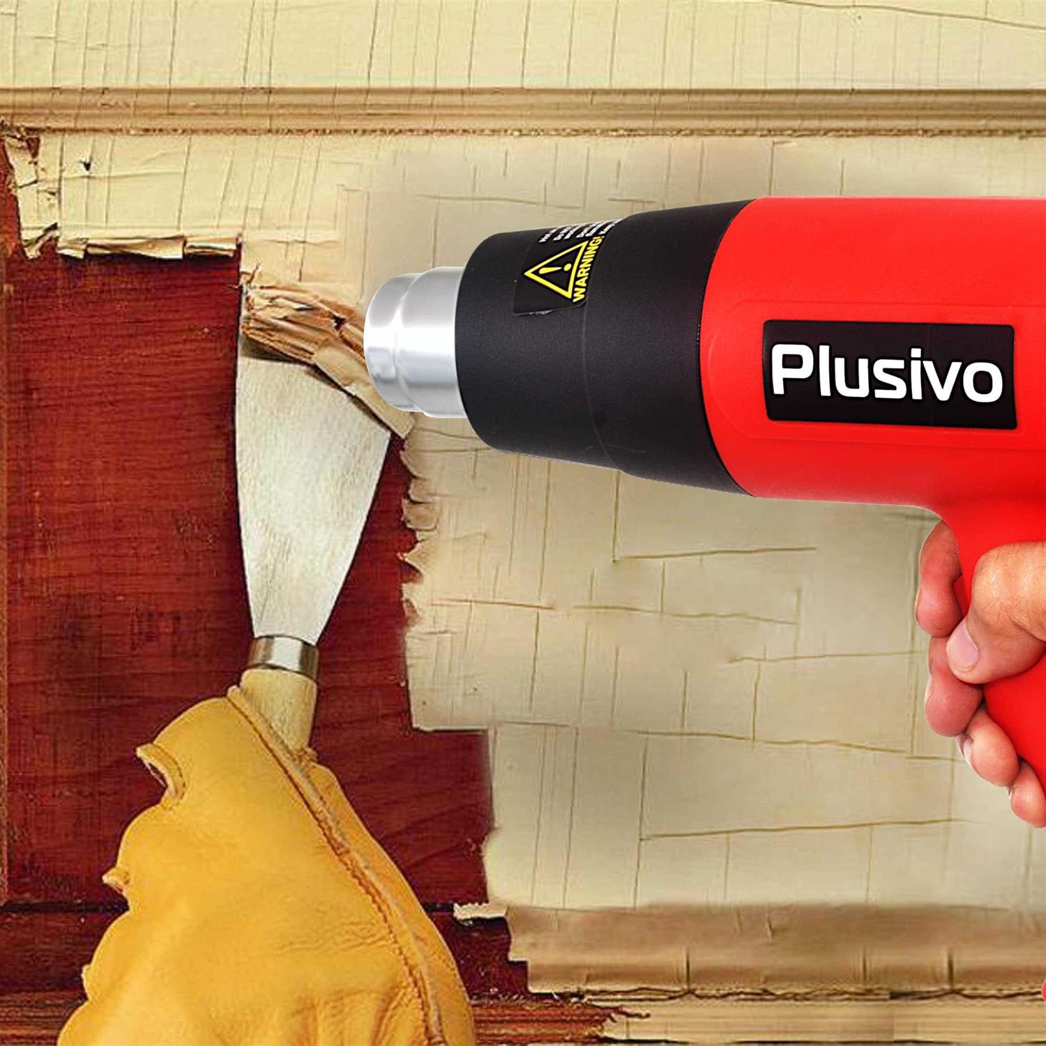 Heat Gun 2000W Fast Heat Heavy Duty Hot Air Gun Adjustable Temperature Control 122~1112°F Dual Speed 4 Nozzles for DIY Crafts - Cheap Fitting