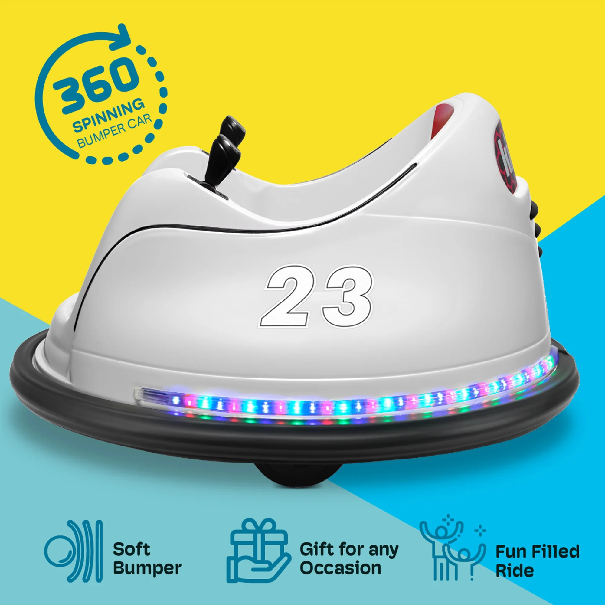 Kidzone DIY Number 6V Kids Toy Electric Ride On Bumper Car Vehicle Remote Control 360 Spin ASTM-certified 1.5-6 Years - Cheap Fitting