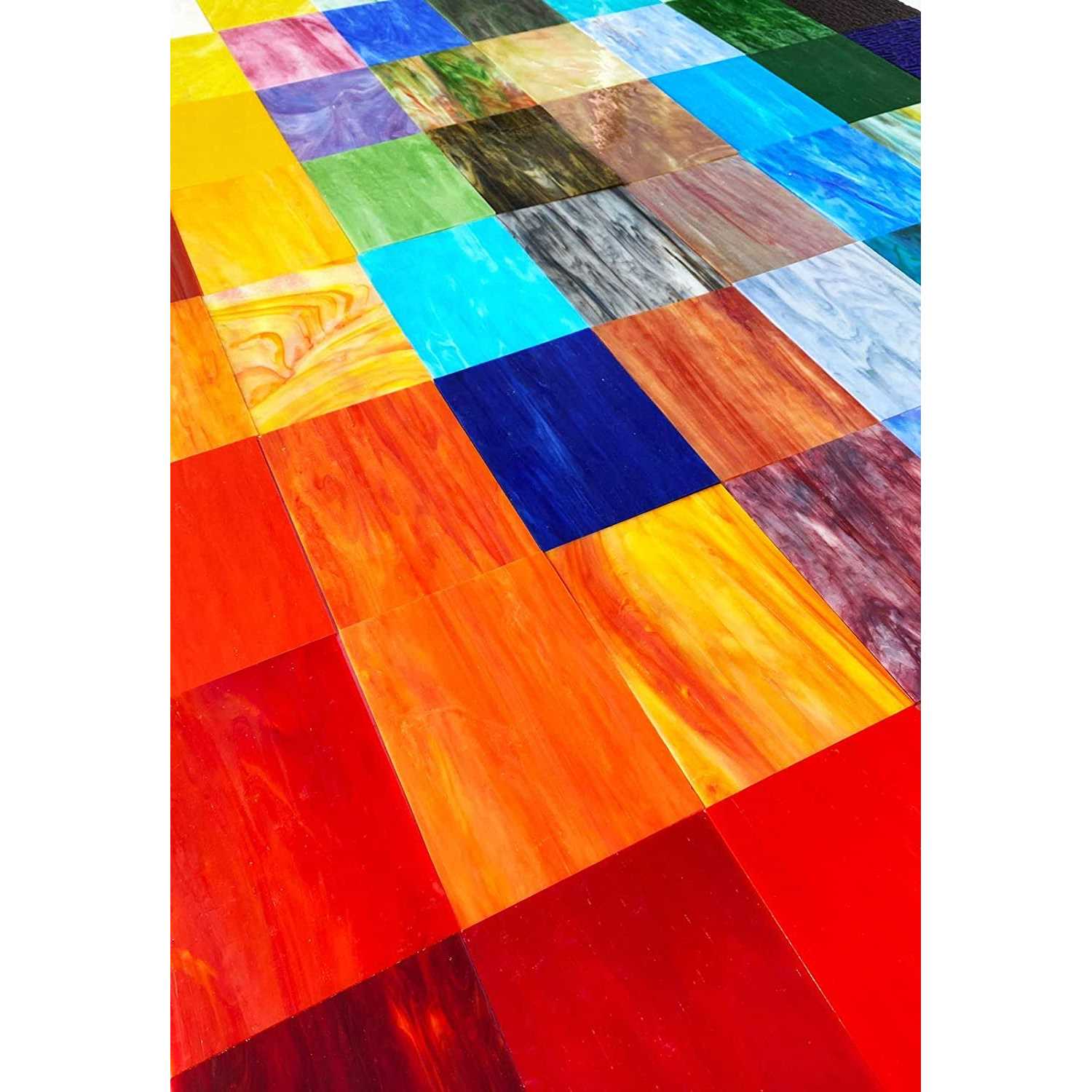 Paljolly 9 Pack Stained Glass Sheets, 4 x 6 inch Mosaic Glass Stained Glass Supplies and Projects - Cheap Fitting