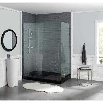 Swiss Madison Voltaire 60 in. x 32 in. Single Threshold Right-Hand Drain Shower Base in Black - Cheap Fitting