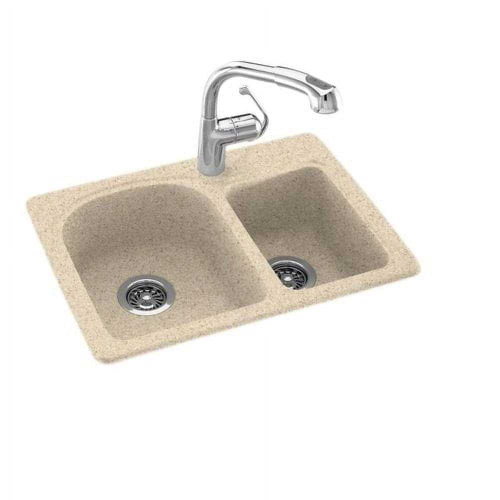 Swan KS02518DB.010 Solid Surface 25 x 18 Double Basin Drop-In Kitchen Sink Finish - Cheap Fitting