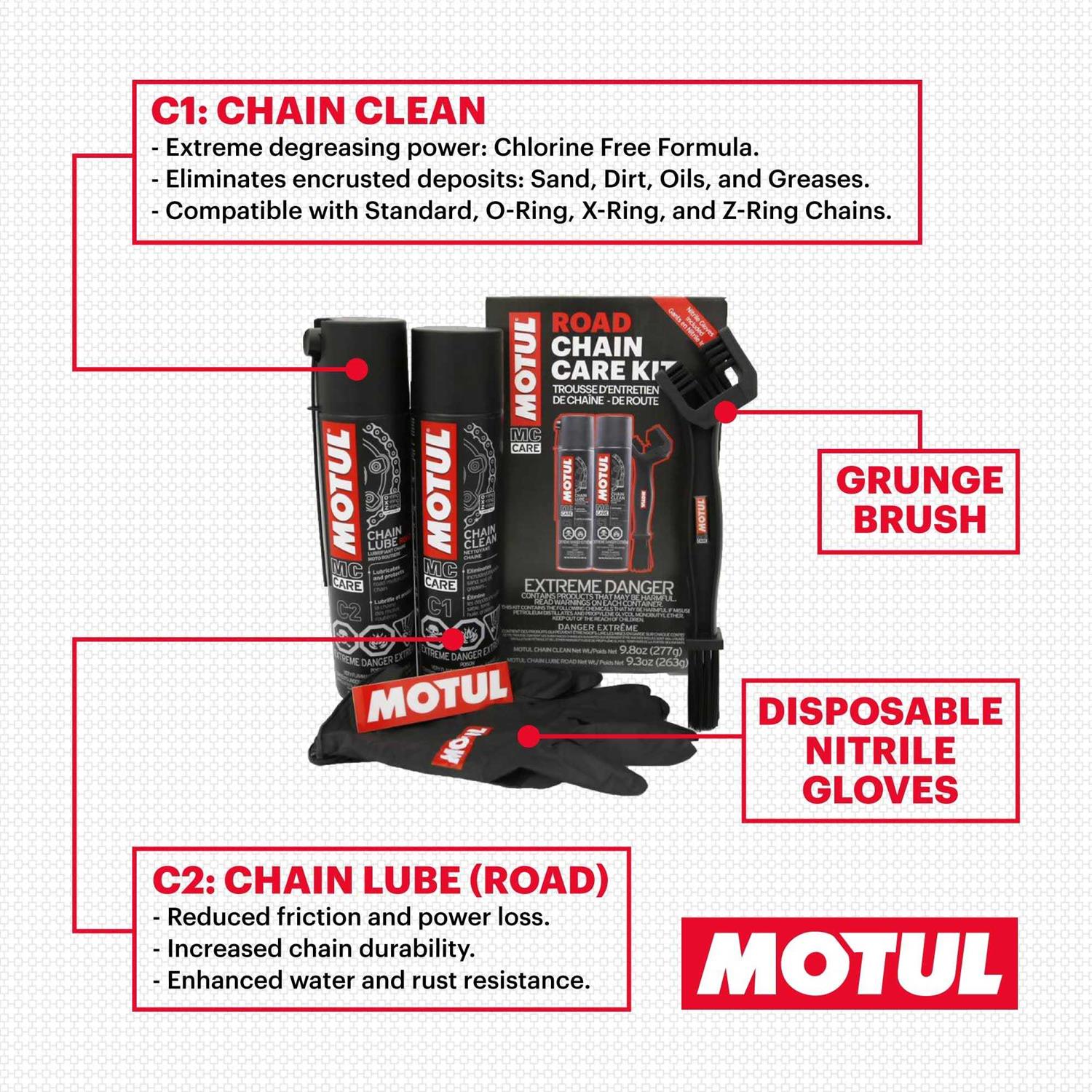 Motul Chain Care Kit Road - Cheap Fitting