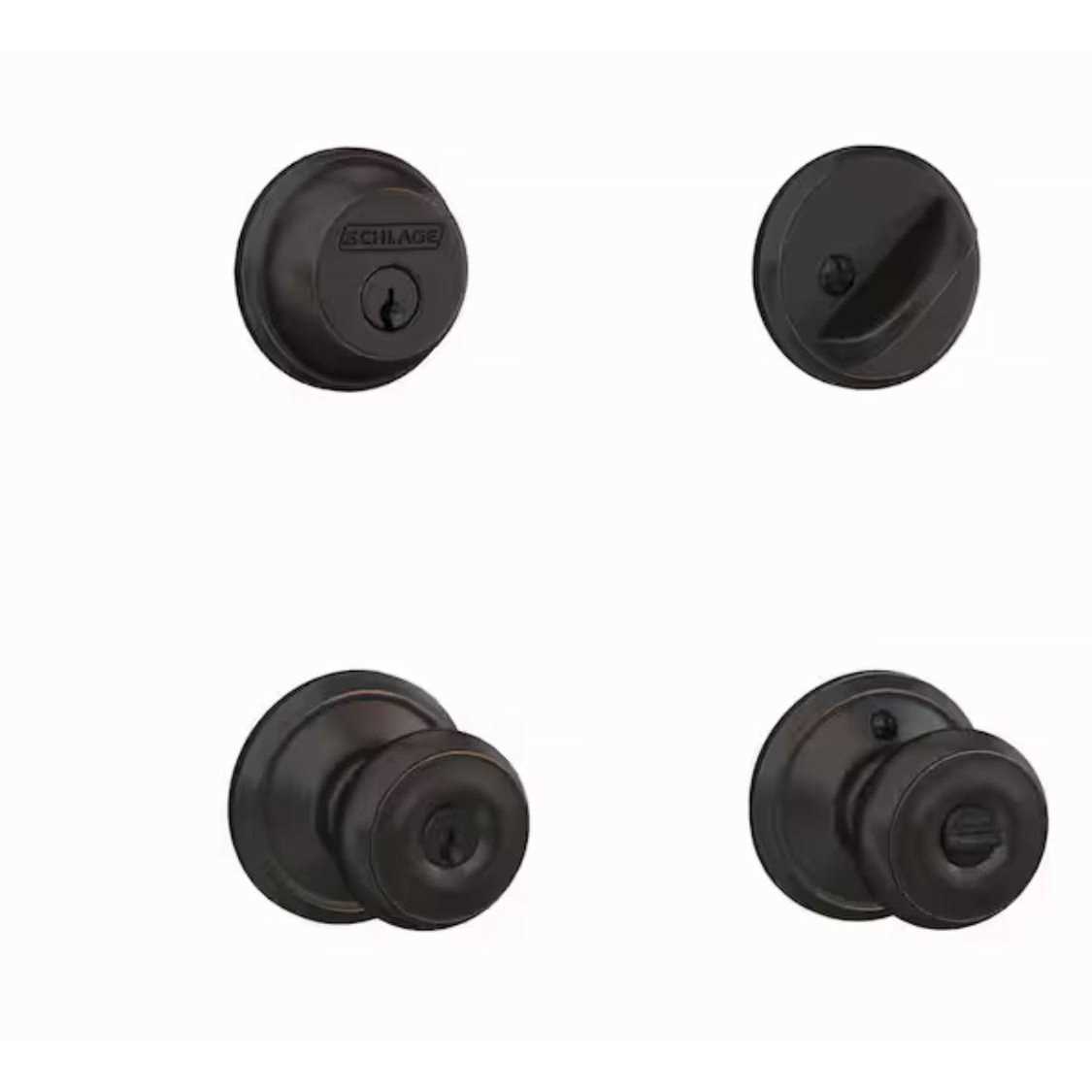 Schlage FB50NVGEO716 Georgian Entry Deadbolt Lock Bronze - Cheap Fitting