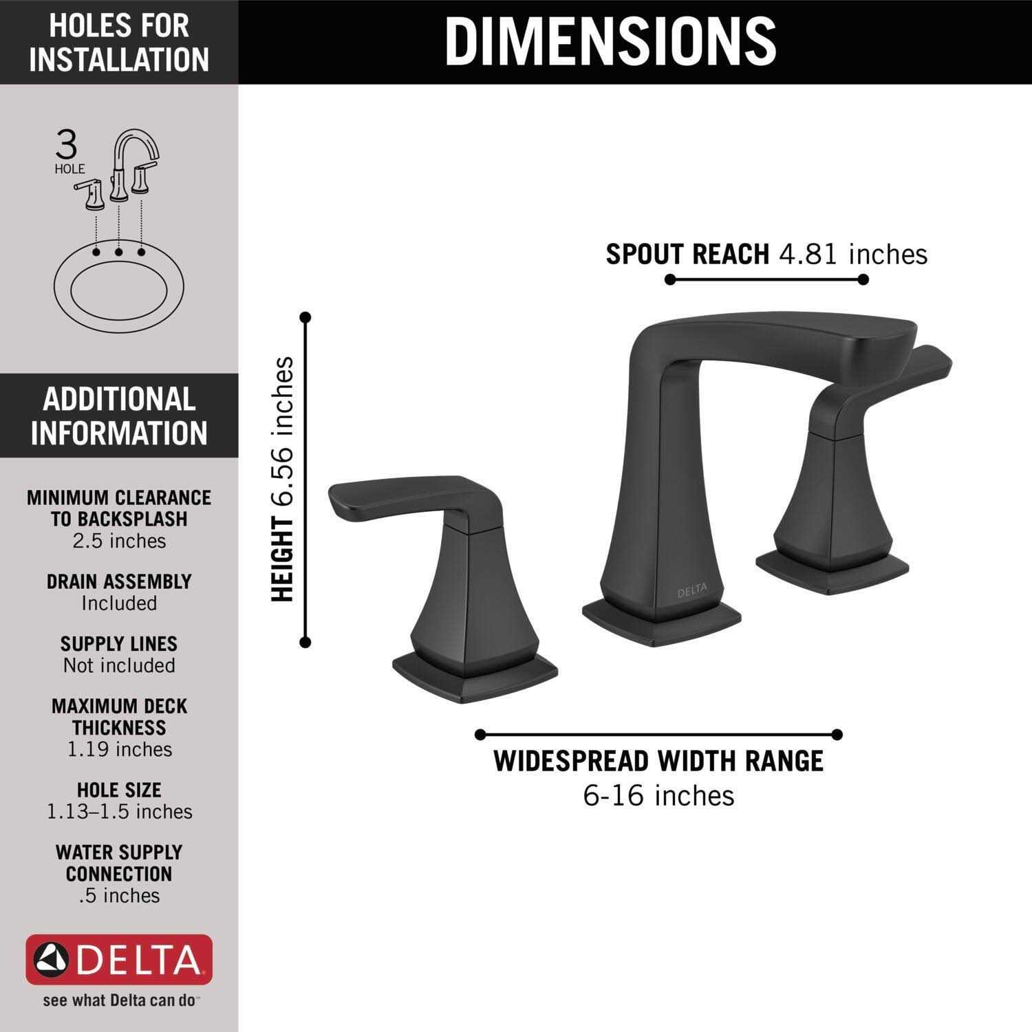 Delta Vesna Widespread Bathroom Faucet - Cheap Fitting