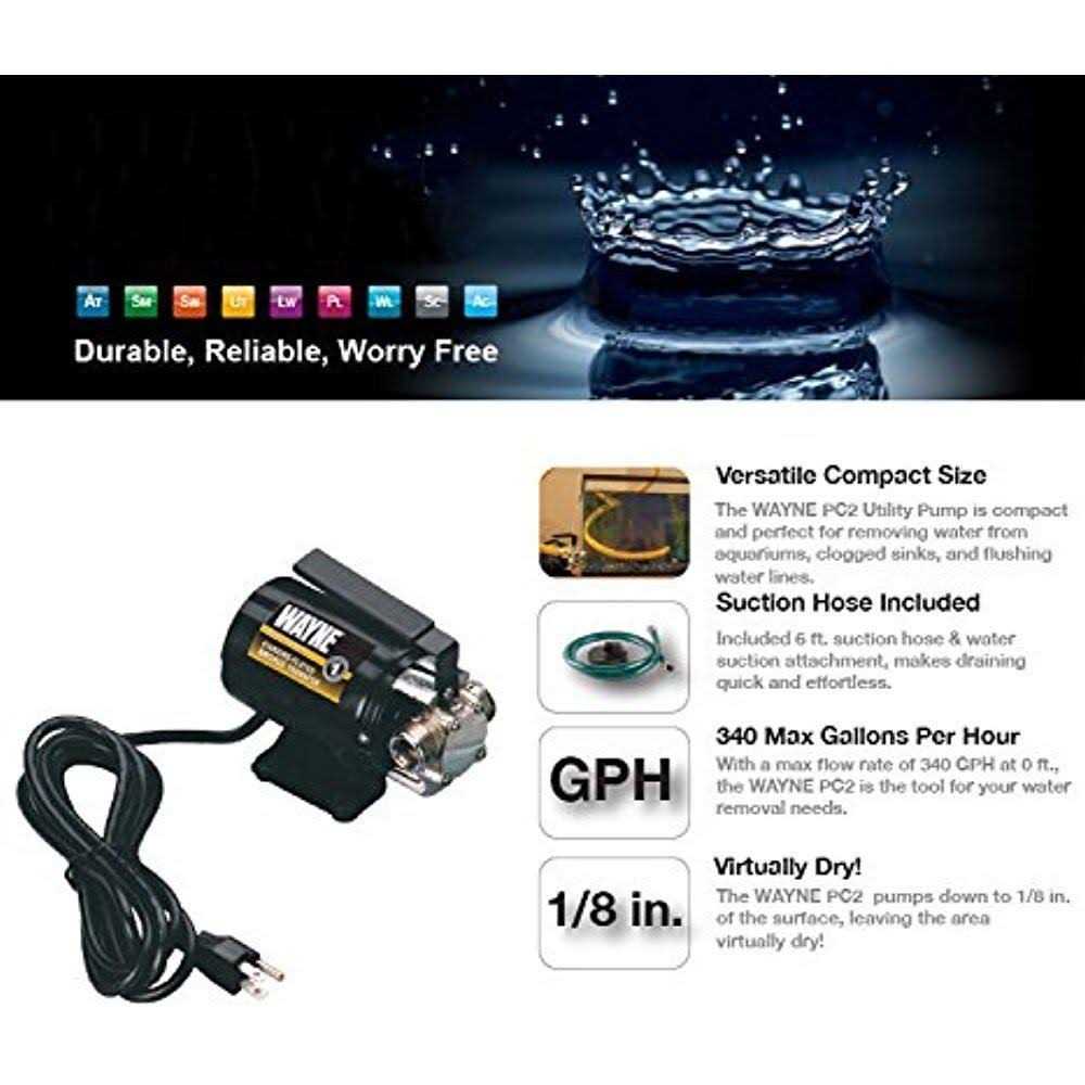 Wayne PC2 115-Volt 340 GPH Portable Transfer Water Pump - Cheap Fitting