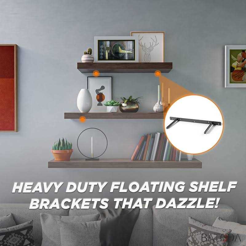 BATODA Heavy Duty Floating Shelf Bracket – Solid Steel Blind Shelf Supports - Cheap Fitting