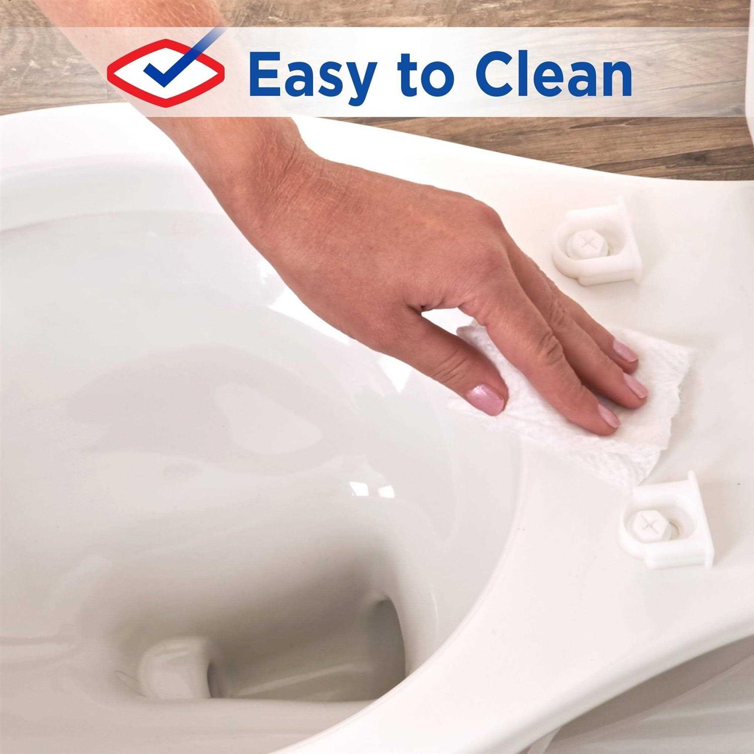 Clorox Antimicrobial Round Plastic Toilet Seat with Easy-off Hinges - Cheap Fitting