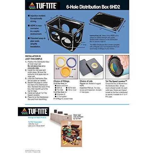 Tuf-Tite 6 Hole Drain Distribution Box with Lid and Seals - Cheap Fitting