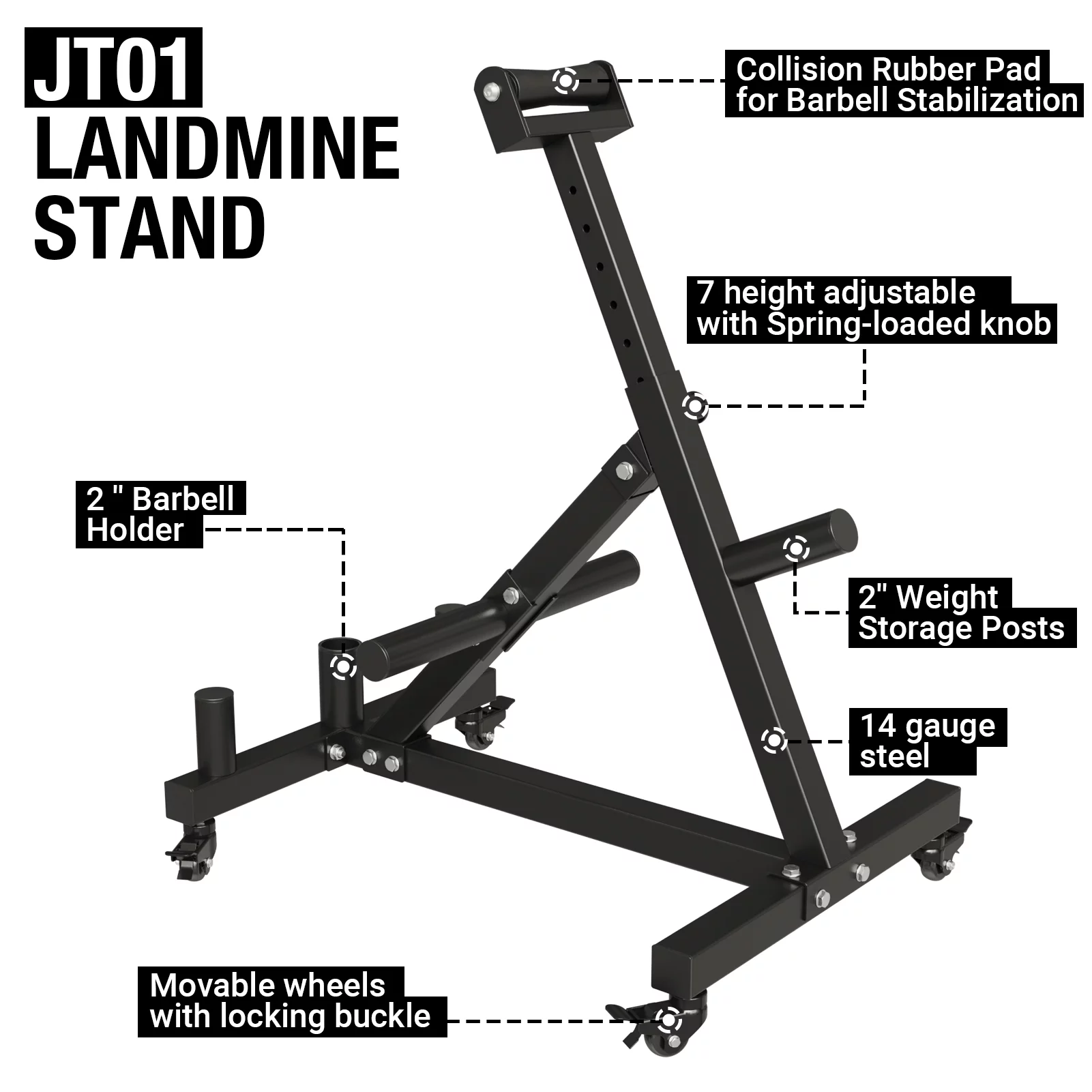syedee Landmine Squat Attachment, Heavy-Duty T-Bar Row Machine with Viking Press, Fits 2-inch Olympic Barbell for Shoulder Press, Rowing - Cheap Fitting