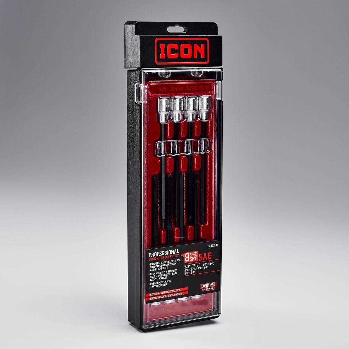 Icon 3/8 in. Drive Professional Long Hex Bit Socket Set - Cheap Fitting