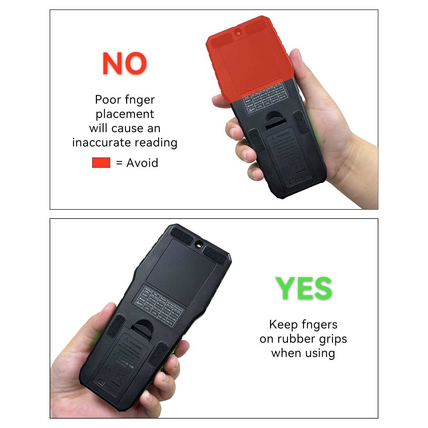 RDINSCOS Pinless Wood Moisture Meters Water Leak Detector for Lumber Concrete Building -Wall Moisture Sensor Digital Humidity Tester for Firewood - Cheap Fitting