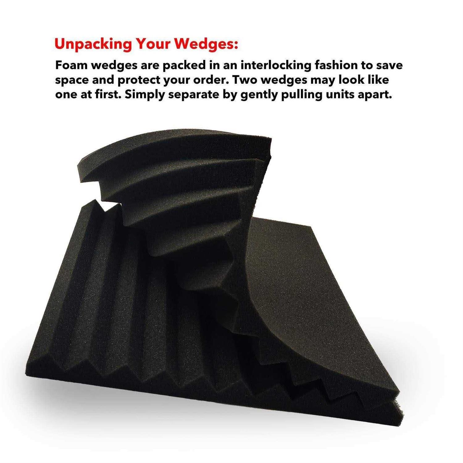 Jber 12 Pack Acoustic Foam Panels 1 X 12 X 12 Studio Soundproofing Wedges Fire Resistant Sound Proof Padding Acoustic Treatment Foam - Cheap Fitting