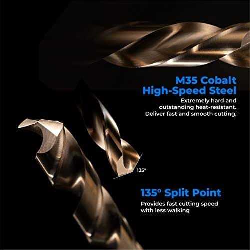 amoolo Cobalt Drill Bit M35 HSS Metal Drill Bit Set for Hard Metal - Cheap Fitting