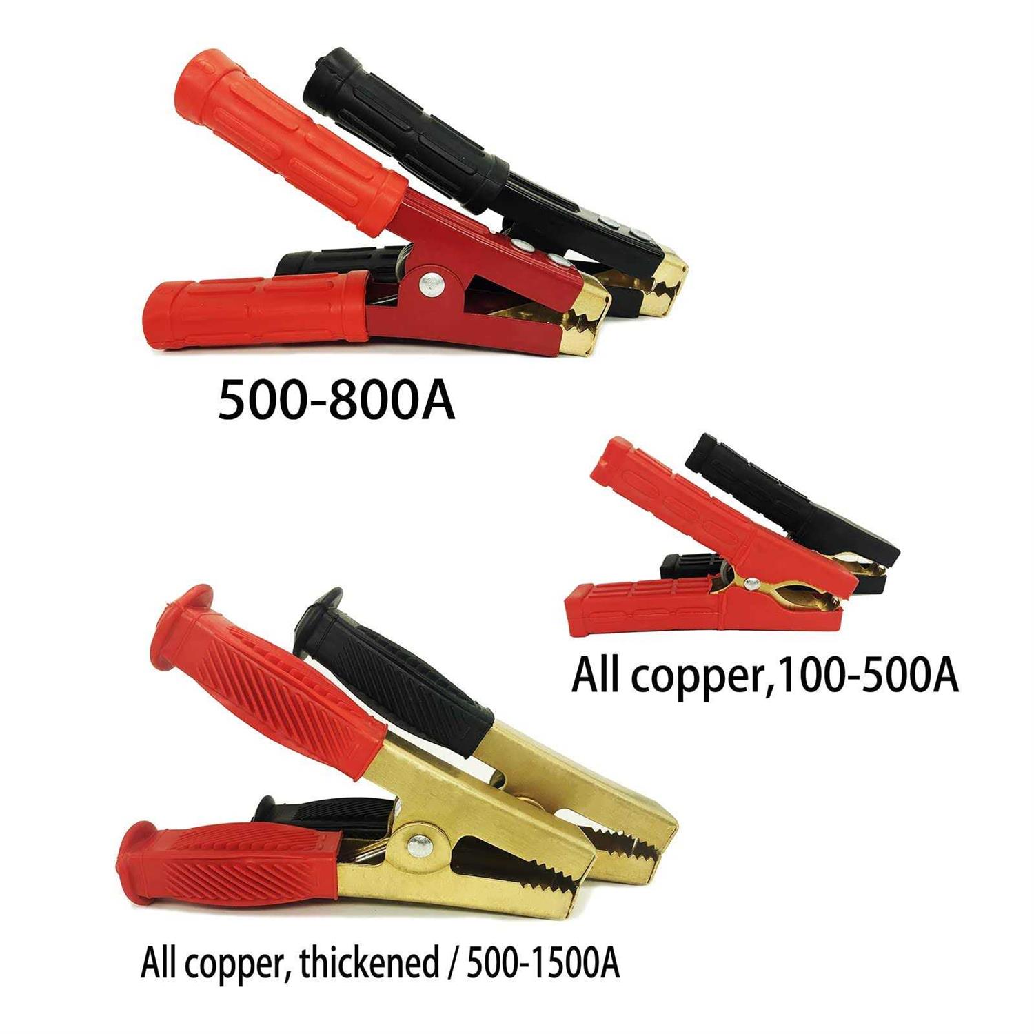 QKUDNGHY 100A/800A/1500A Heavy Duty Crocodile Clamp Pure Copper Car Battery Charger Clamps Power Replacement Battery Alligator Clips Jumper Cables Clamp - Cheap Fitting