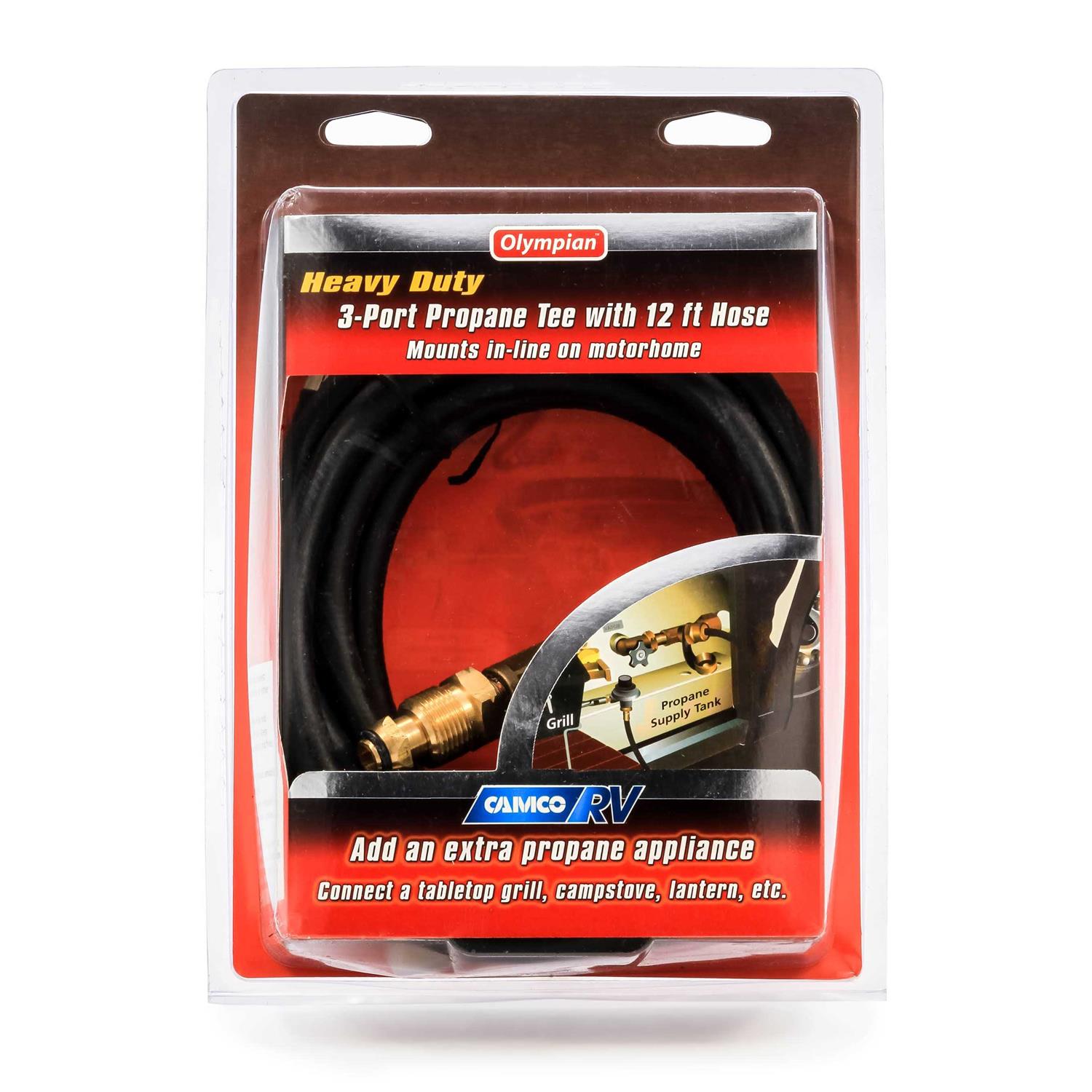 Camco 59103 Brass Tee 3 Ports/12′ Hose - Cheap Fitting