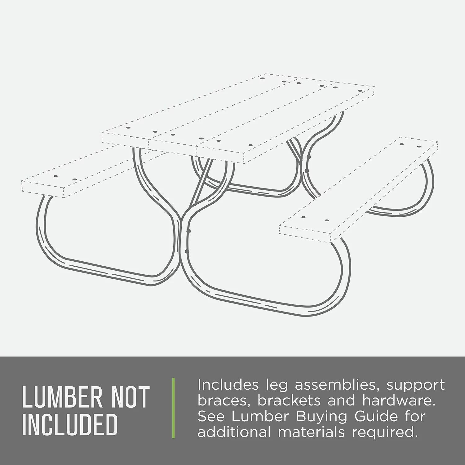 Jack-Post Black Metal Picnic Table - Frame only - Cheap Fitting