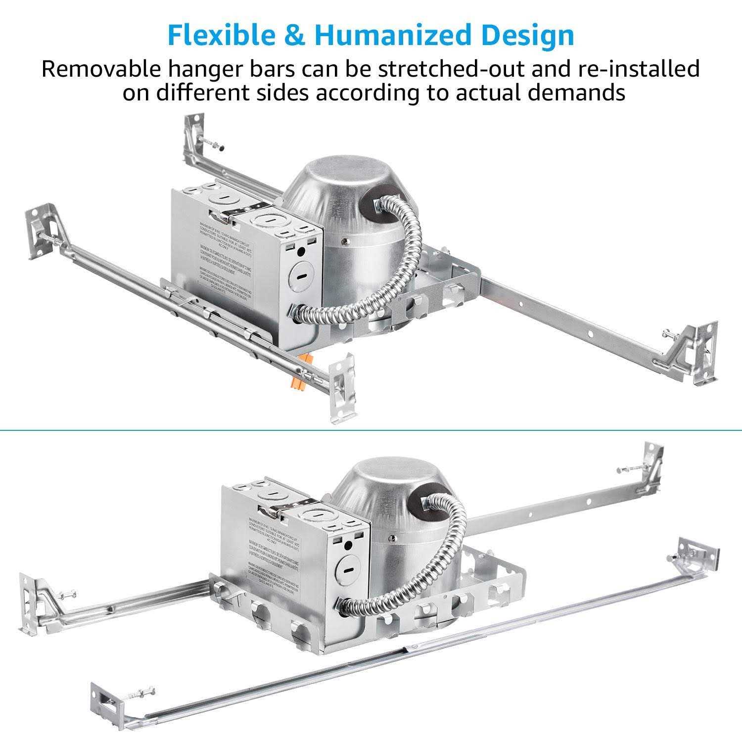 Torchstar 8-Pack 4 Inch Shallow New Construction Recessed Lighting Housing Ic Rated & Air Tight Ceiling LED Downlight Can with J-Box - Cheap Fitting