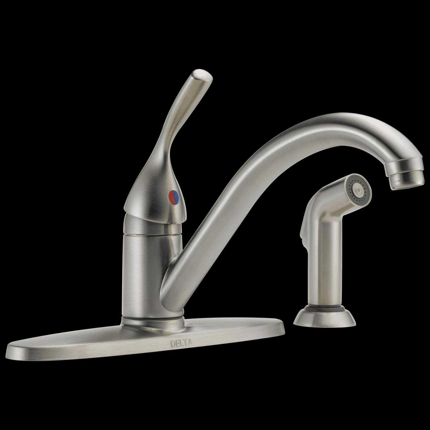 Delta Classic Single Handle Kitchen Faucet with Spray - Cheap Fitting