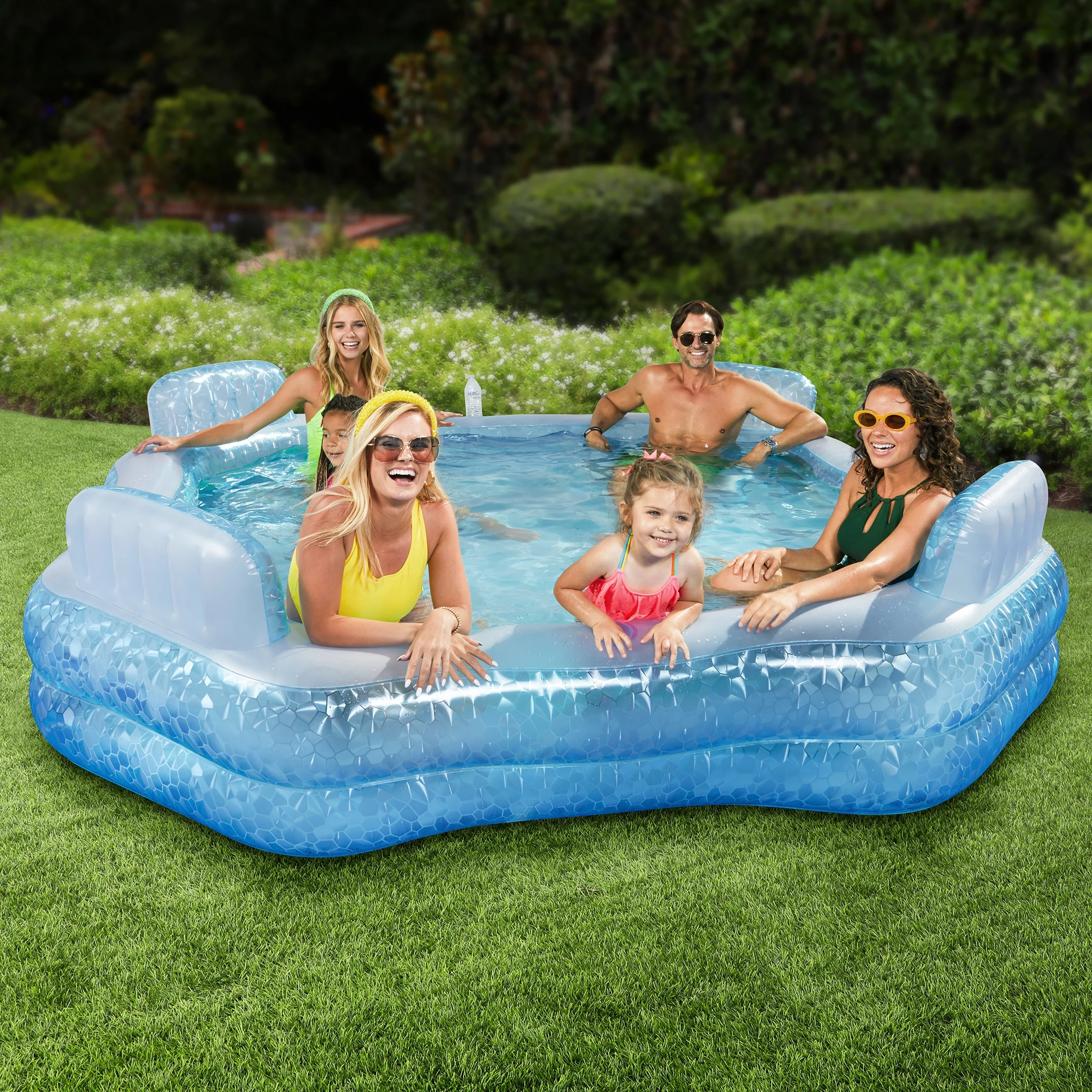 Funsicle Heavenly Blue Great Escape Inflatable Famiy Swimming Pool, Age 6 & up - Cheap Fitting