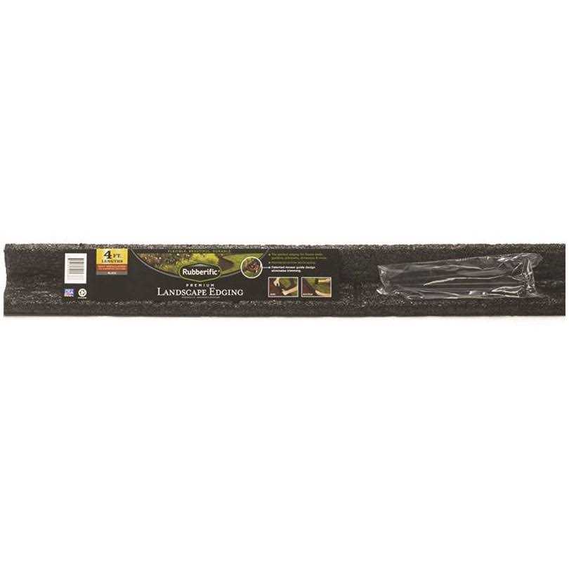 Rubberific 4-ft x 3-in Black Rubber Landscape Edging Section - Cheap Fitting