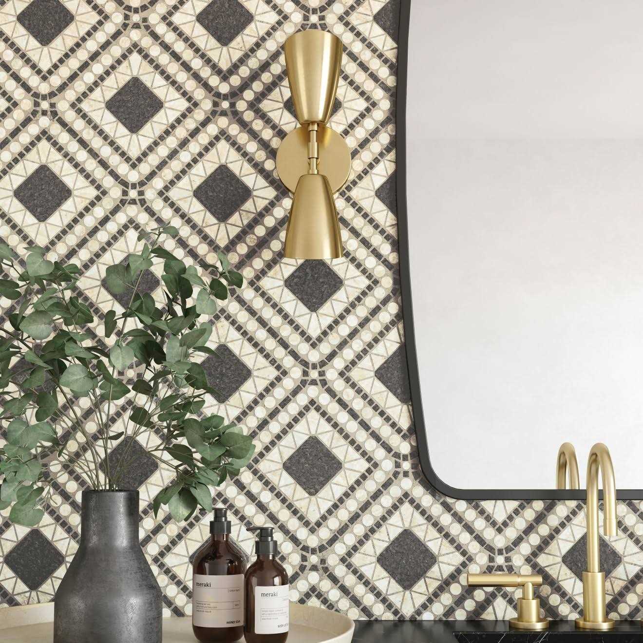 Atrium Honed Marble Blend Mosaic Tile Bedrosian Tile & Stone - Cheap Fitting