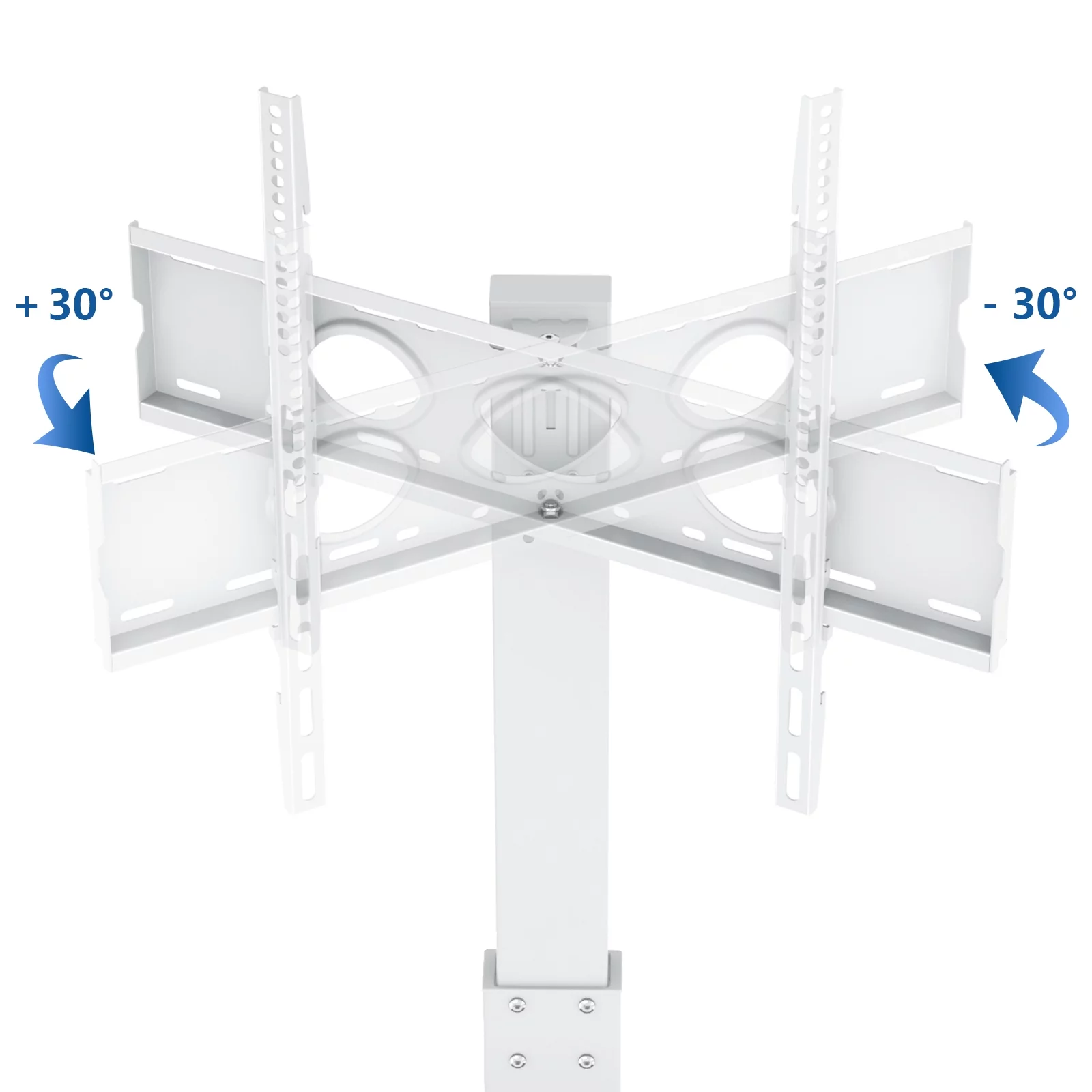 Floor TV Stand with Mount Swivel for 50 to 75 inch Flat TVs Wood Base, White Shelf - Cheap Fitting