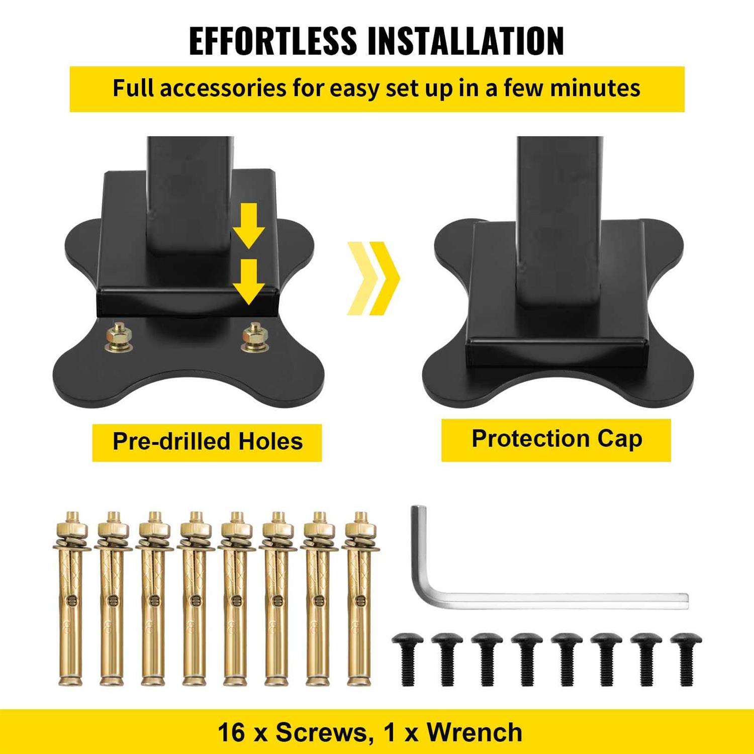 VEVOR Handrail Outdoor Stairs 47.6 X 35.2 Inch Outdoor Handrail Outdoor Stair Railing Adjustable from 0 to 30 Degrees Handrail for Stairs Outdoor - Cheap Fitting