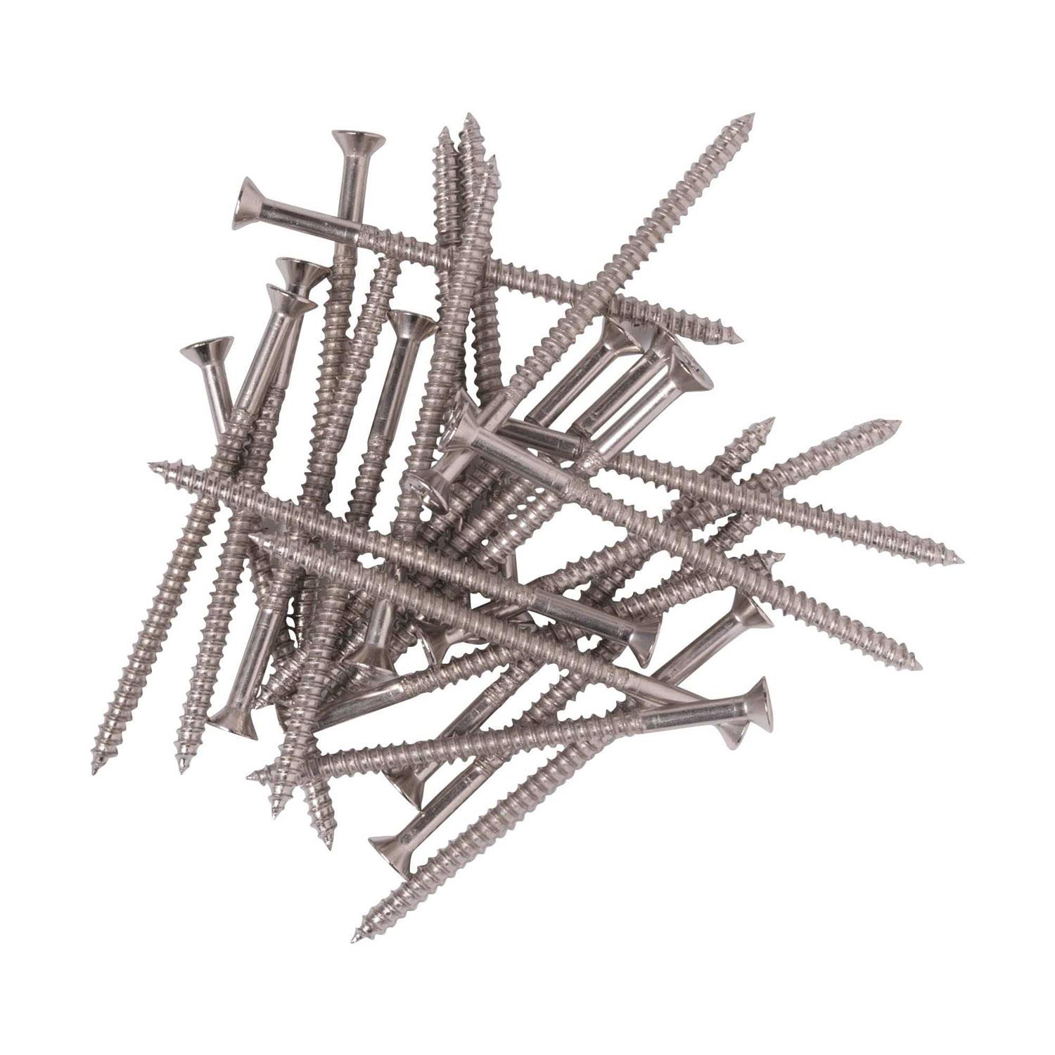 Satin Nickel Wood Screws #9 X 2 for Residential Door Hinges - Cheap Fitting