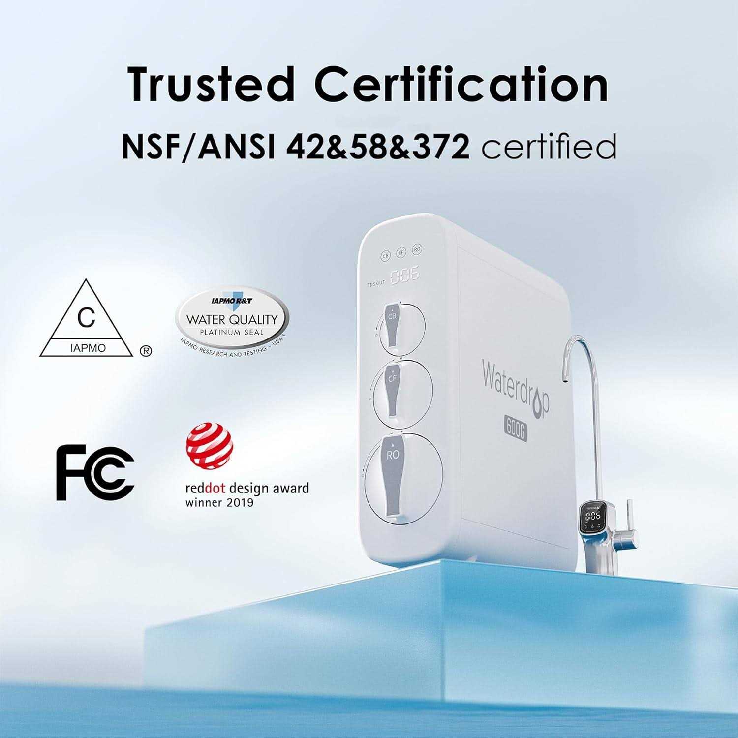 Waterdrop Tankless 7 Stage Reverse Osmosis Water Filtration System Smart Faucet - Cheap Fitting