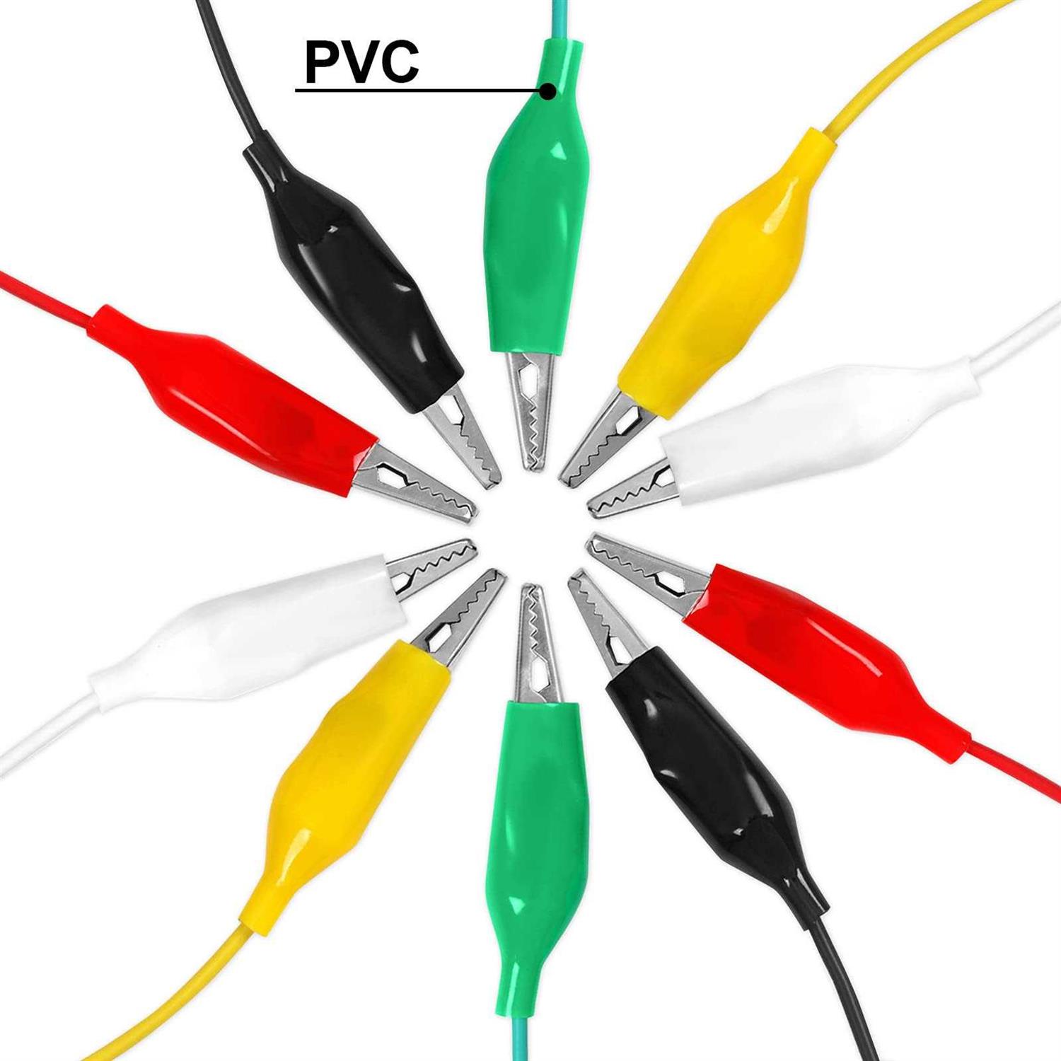 20 PCS Alligator Clips Electrical 5-Color 21.5inch Test Leads with Alligator Clips - Cheap Fitting