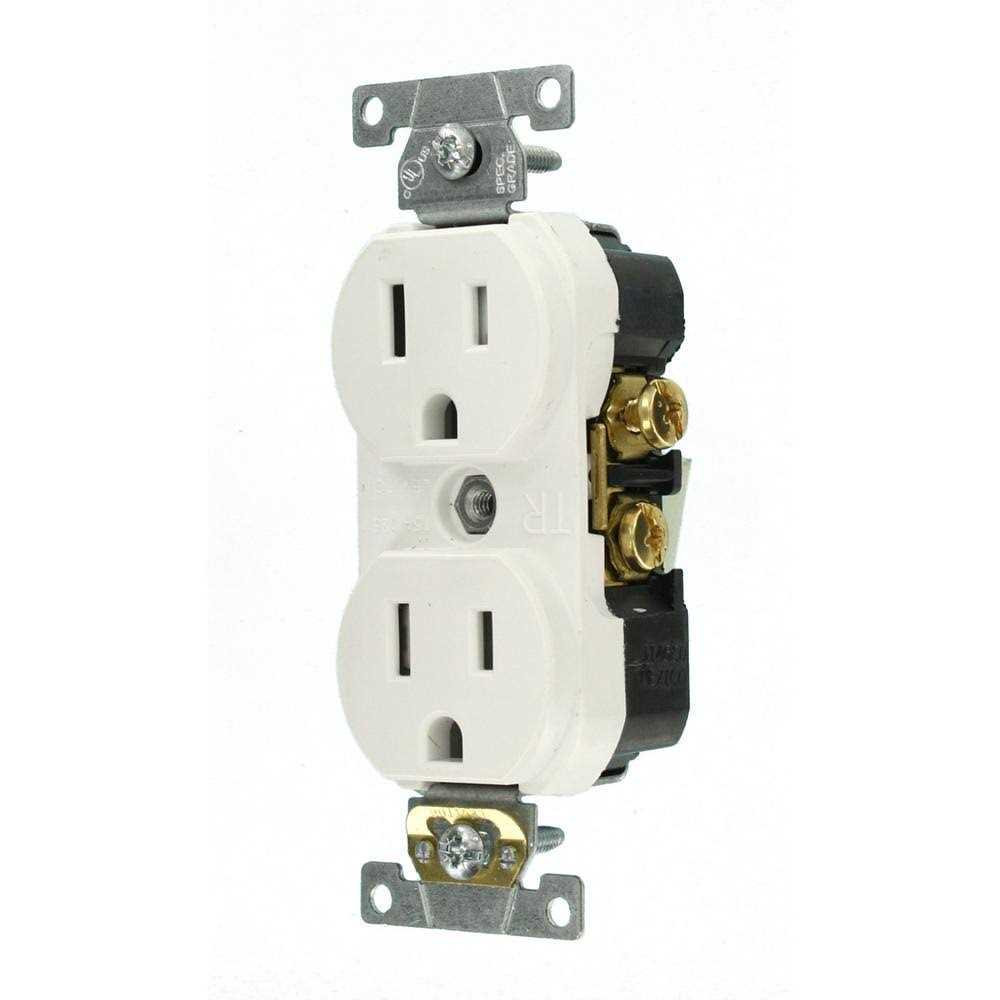 Leviton 15 amps 125 V Duplex White Outlet 5-15R 1 pk - Cheap Fitting