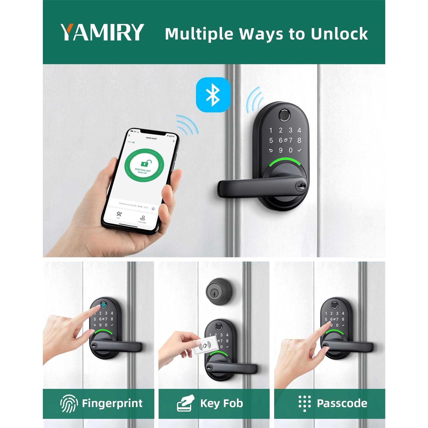 Smart Door Handle Lock with Keypad:Yamiry Fingerprint Lock Keyless Entry Door Lock for Front Door - Cheap Fitting
