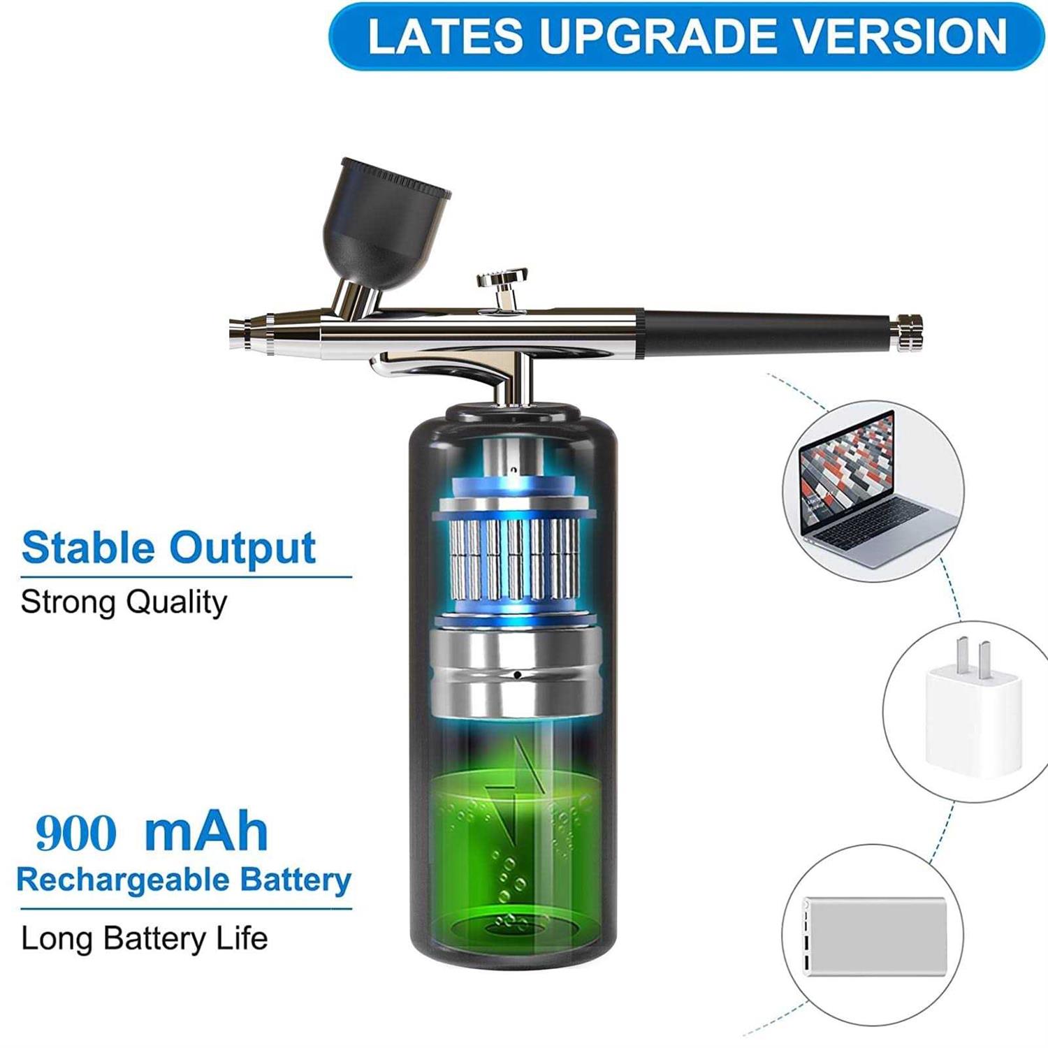 Airbrush kit with Compressor kit 32PSI Cordless Airbrush Rechargeable Portable Dual Action Barber Airbrush Compressor - Cheap Fitting